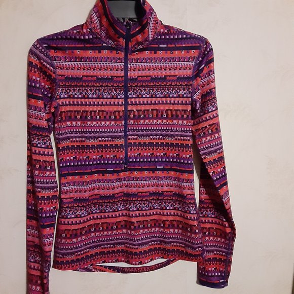 Nike Pro Women's Dri Fit Multi Tribal 1/2 Zip Pullover Top in Size S 685681-696 - Picture 2 of 6